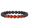 JLN Lava Rock Bracelet Yoga Energy Stone 8mm lapislazuli Ojo de tigre Puissance Perles Bracelet Pour Homme Bijoux