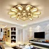 Simple Modern Crystal Circular LED Flower Ceiling Lamps Luxurious Household Bedroom Lights Living Room Villas Hotel Dimming Lighting