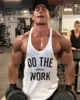  Fitness Vest Gyms Clothing Singlet Y Back Tank Top Men Stringer Canotta Bodybuilding Sleeveless DO THE WORK Muscle Tanktop