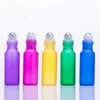 5ML Frosted Colorful Rollon Bottle For Essential Oils Stainless Steel Roller Refillable Perfume Bottle Deodorant Container With Gloden Lid
