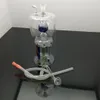 new Smoking Pipe Mini Hookah glass bongs Colorful Metal Shaped Upper Flower and Lower Eight Claw Glass Water Smoke Bottle