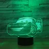 Tank 3D Illusion Night Light Färg Ändra Touch Switch LED USB Bordsbordslampa