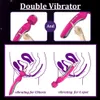 Nalon högkvalitativ elektrisk chock dubbel vibrators sexleksaker för kvinnor G Spot Vagina Massage Wand Erotic Toy för Vuxen Vattentät S18101003