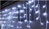 8M Droop 0.65M 240 LED Icicle String Light Christmas Wedding Xmas Party Decoration Snowing Curtain Light And Tail Plug AC.110v-220V
