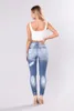 Yaz moda streç deliği yırtılmış yüksek bel dişi denim kalem pantolon kadınlar için pantolon skinny jeans s-3xl