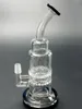 Vidro preto Bong Hookahs Tubo 38mm Double Recycler Pente Percácido de Água de disco com carga livre Correspondência Dry Bowl