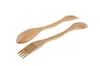 Fashion Natural Wood Spoon forchetta 2 in 1 cucina utensile da pranzo utensile cinese maniglia lunga posate