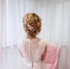 Flower bride headwear Handmade Pink Diamond hair Bridal Wedding Accessories Headband