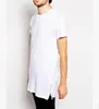 Mäns Fashion Long T Shirt Men Svart Casual Toppar T-shirts Man O-Neck Hiphop Kläder Kortärmad T-shirts