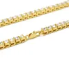 Hip Hop Gold Chain 1 Row Simulated Diamond HipHop Necklace Chain 20inch 24inch 30inch Mens Gold Tone Iced Out Punk Necklace3118871