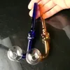 Pipa da fumo Mini narghilè in vetro bong Vaso curvo scheletro colorato a forma di metallo colorato