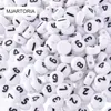 500 unids Mixed White Acrylic Numbers Spacer Beads 7mm Ronda Craved Numbers Beads para hacer la joyería envío gratis