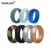 7pcs/set 6-12 Size Hypoallergenic Crossfit Flexible 8mm Food Grade FDA Silicone Finger Ring For Men Women Wedding Jewelry Gift