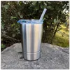 5 Colors 12oz Kid Milk Cup Vacuum Insulated Beer Mugs Stainless Steel Wine Glass Coffee Mugs With Lid With Straw CCA9237-A 30pcs