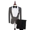 Negro Punto blanco Novio Esmoquin Mantón Solapa Centro Ventilación Hombres Boda Blazer Hombres Cena Fiesta Traje de negocios Personalizar (Chaqueta + Pantalones + Corbata) 1156