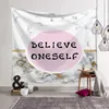 home dorm living room decoration pink geometric tapestry marble quotes wall hanging tenture decorative cloth tapestries