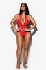 2018 Summer New Beach Red body feminino Zipper Women Ladies Casual Bodysuit Leotard V-neck Backless Sexy Slim Party Jumpsuit