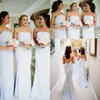 Strapless Satin Mermaid Long Bridesmaid Ruched Bow Sash Sweep Train Wedding Guest Party Maid Of Honor Dresses Bm0338 329 329