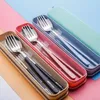 3PCSSet Cutlery Set Chopsticks Fork Spoon Set for Children 304 rostfritt stål barn servis7517273