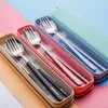 3pcsset Cutlery Set Chopsticks Fork Spoon Set For Children 304 Stainless Steel Children Dinnerware3422527