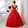 New Korean Style Wedding Bridal Dresses Double Shoulders Lace Up Large Size Wedding Dress Vestido Casamento