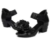 Edle und elegante Sommer-Damensandalen 2021 Neue meistverkaufte Sommer-Blumen-Rindsleder-Sandalen High Heels Damenschuhe Mode-Sandalen