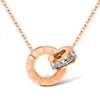 Smyckesuppsättningar för kvinnor Rose Gold Color Double Rings Earings Halsband Titanium Steel Set Hot Fasion Rings K3