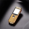 럭셔리 듀얼 SIM 카드 휴대 전화 1.5 "MP3 카메라 블루투스 손전등 금속 몸 저렴한 패션 골든 핸드폰 전화 잠금을 해제