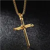 MIC 12pcs Fashion Nails Cross Alloy Charm Pendant Necklace For Male Jewelry Accessories 3-color selection