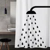 Imperméable Épaissir Blanc Polyester Rideaux De Douche Minimaliste Salle De Bains Rideaux Tête De Douche Imprimer Bain Rideau De Douche