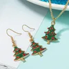 Fashion Necklace Earrings Sets Christmas Jewelry Sets Rhinestones Christmas Party Costume Decorations Xmas Gift for Women Girls