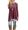 Women Long Sleeve Tunic Top Loose Fit Flare T-Shirt Tunic Tops Pullover Sweater For Leggings 8 Colour Select Size (S-2XL)