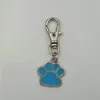 Enamel cats / dog paw prints Keychain-Fashion jewelry Tibetan silver Bear paw print charm Tennis pendant key chain ring Keychain A1