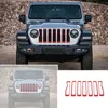 Araba Ön Mesh Grille Halka ABS Dekorasyon Kapak İçin Jeep Wrangler JL 2018+ Otomobil Dış Aksesuar