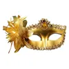 mode kvinnor sexig mask hallowmas venetian ögonmask maskeradmasker med blommor fjäder påskdans party semester mask drop9410102