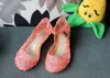 Kinder Mädchen Prinzessin Sandalen Anime Cosplay Schuhe Mode Lolita Süße Kinder Schuhe Keil Hohl Kristall Schuhe lila blau 5 Farben