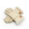 Whole - New Warm winter ladies leather gloves real wool women 100% 208Y