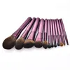 Makeup Brushes Set 12-Pieces Foundation Concealer Contour Blush Lip Eyeshadow Eyebrow Synthetic Hair(lilac) Free Shipping