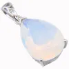 Luckyshine Europe bijoux populaires goutte d'eau pierre de lune blanche gemmes colliers en argent USA Israël colliers de fiançailles de mariage Pendant240J