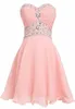 2018 Novo encantador encantador curto vestido de festa de vestido de casa para Juniors Mulheres Plus Size Appliques Festa de Festa de Festa de Prom Portrais BQ51