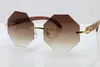 Vintage Rimless Carved Wood Sunglasses Good Quality Glasses High-end Hot Wooden Sun Glasses 4189706 Gold Brown with Red box C Decoration