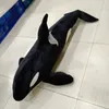 Dorimytrader Simulation Animals Killer Whale Plush Toy Big Stuffed Black Doll for Kids Adults Gift 51inch 130cm DY609628968109