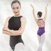 Dança preta desgaste gymnastics leotard dancewear ballet para mulheres backless sem mangas adultos trajes algodão bodysuit roupas sexy
