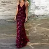 Ukraina Chic Sequin Summer Dress Women 2018 Deep V Neck Sexig Backless Maxi Party Dress Vintage Slim Bodycon Kvinna Vestidos Grå