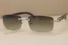 Rimless أصلي من الجاموس الطبيعي قرن الأسود النظارات الشمسية بلا جدوى الرجال مصمم نظارات الإطار الحجم 56-18-140M283Q