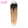 Rcmei 44 Lace Closure Brazialin Straight Hair MiddleThree Part T1b27 Ombre Color Closure 1020 Inch2820958