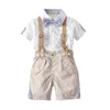 Conjuntos de Roupas Babys Meninos Camisa Bermudas Kit Com Laços de verão Cavalheiro de Algodão Shorts Camisa Ternos Frete Grátis B0205