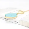Fashion gold plated heart love natual stone necklace Turquoise pendant necklace for women jewelry