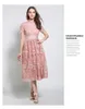 ZAWFL, высокое качество, платье для автопортрета, лето 2018, женское элегантное тонкое розово-зеленое ажурное кружевное платье миди, платье Vestidos3269455