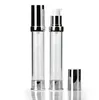 Bottiglie di lozione di plastica per bottiglie airless argento da 15 ml con pompa airless possono essere utilizzate per imballaggi cosmetici LX1190